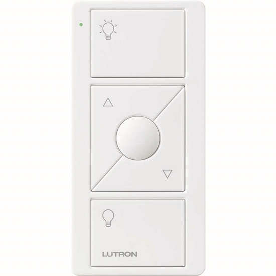 Group One Lutron PJ2-3BRL-GWH-L01 - 3-Button Wireless Pico Remote with Raise/Lower and Light Icons