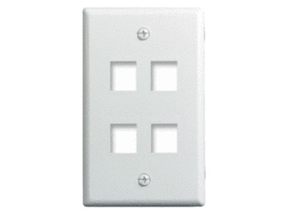 Group One OnQ WP3404-WH - 1-Gang 4-Port Wall Plate, White