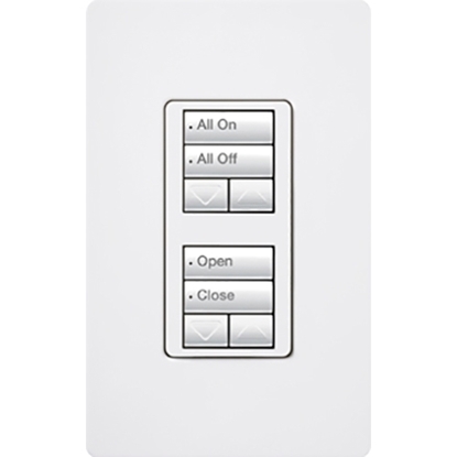Group One Lutron RRD-W2RLD-WH - RadioRA 2 Wall-Mount Designer Keypad; dual group 2-button with dual raise/lower
