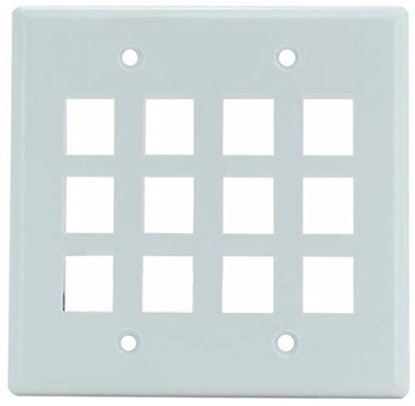 Group One OnQ WP3212-WH - 2-Gang, 12-Port Wall Plate, White