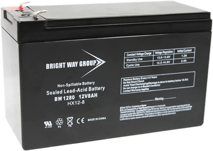 Group One Brightway Group BW1280F1 - 12V 8Ah Sealed Lead-Acid Battery
