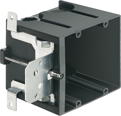Group One Arlington FA102 -  Vertical double gang screw on black plastic adjustable box for new construction