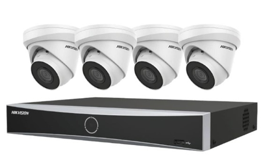 Group One Hikvision EKI-K42T84A Kit, 4 Channel NVR with 2TB HDD & (4) 8MP(4K) Turret