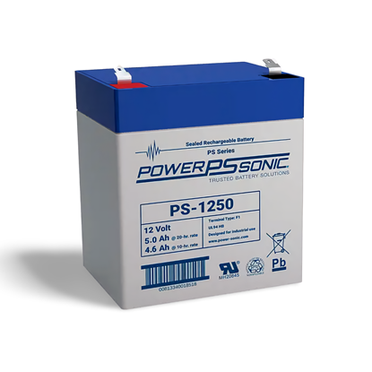 Group One Power-Sonic PS-1250F1 - Battery, 12V 5Ah - 3.54"x 2.76"x 3.98"