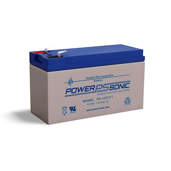 Group One Power-Sonic PS-1270F1 - Battery, 12V 7Ah - 5.95"x 2.56"x 3.70"