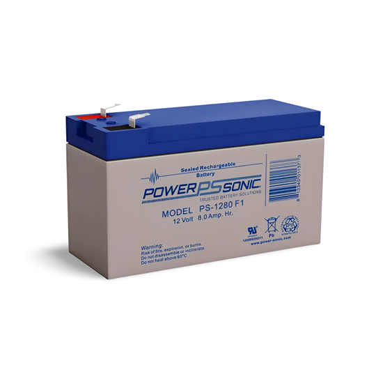 Group One Power-Sonic PS-1280F1 - Battery, 12V 8Ah - 5.95"x 2.56"x 3.70"