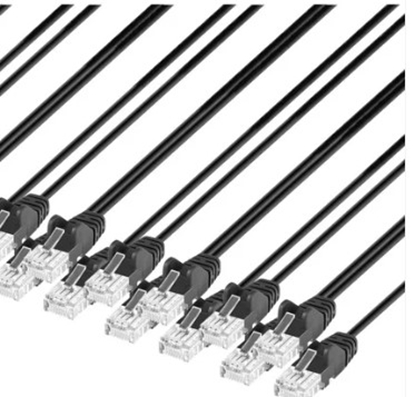 Group One Intellinet 742672 - CAT6 slim patch cable 6" black, 24 pack