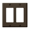 	Group One Leviton 80409 - 2-Gang Decora/GFCI Device Decora Wallplate/Faceplate, Standard Size, Thermoset, Box Mount, Brown