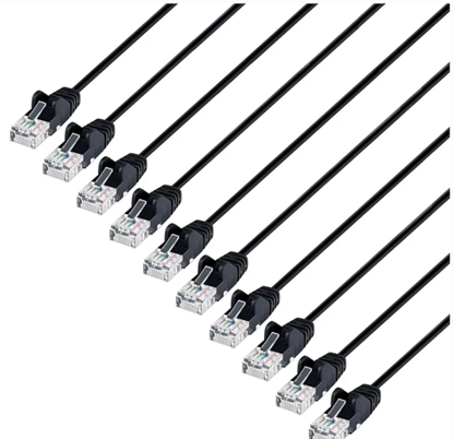 Group One Intellinet 744546 - CAT6 1 foot patch cable, black, 10 pack